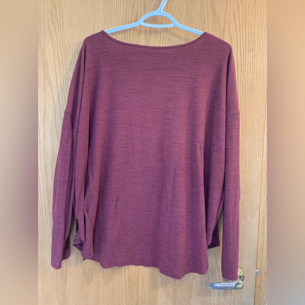 Old Navy burgundy Oversized Long Sleeve Tee